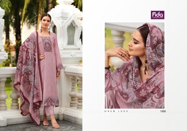 FIDA MUNEER COTTON LINEN PRINTED SALWAR SUITS WHOLESALE - Image 3
