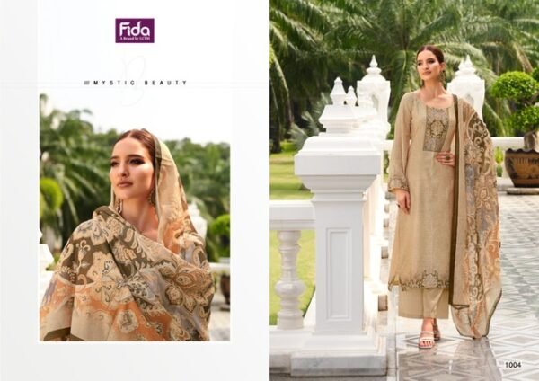 FIDA MUNEER COTTON LINEN PRINTED SALWAR SUITS WHOLESALE - Image 4