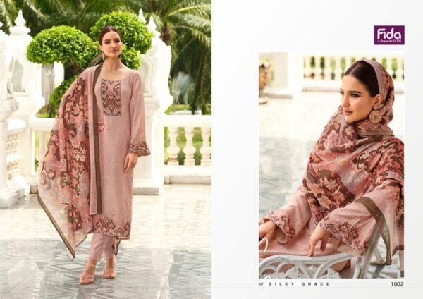 FIDA MUNEER COTTON LINEN PRINTED SALWAR SUITS WHOLESALE - Image 5