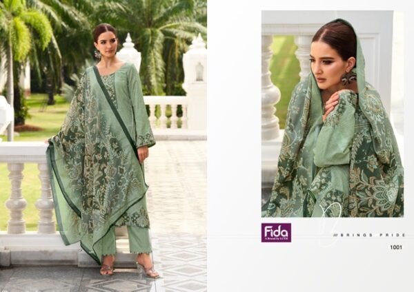 FIDA MUNEER COTTON LINEN PRINTED SALWAR SUITS WHOLESALE - Image 6