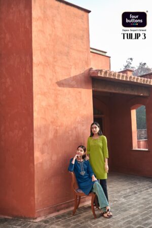 FOUR BUTTONS TULIP VOL 3 COTTON DOBBY KURTIS AT BEST PRICE