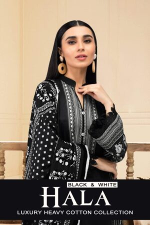HALA BALCK & WHITE VOL 1 LUXURY HEAVY COTTON SUITS CATALOGUE