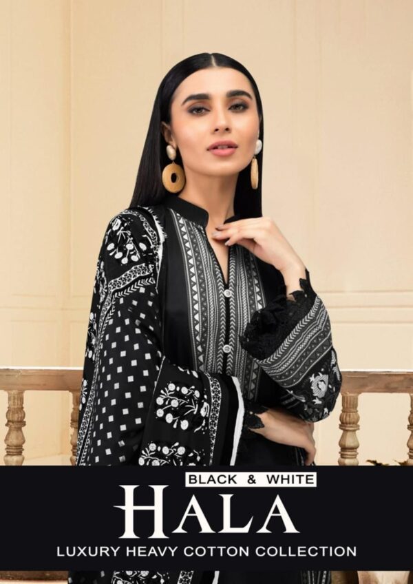 HALA BALCK & WHITE VOL 1 LUXURY HEAVY COTTON SUITS CATALOGUE