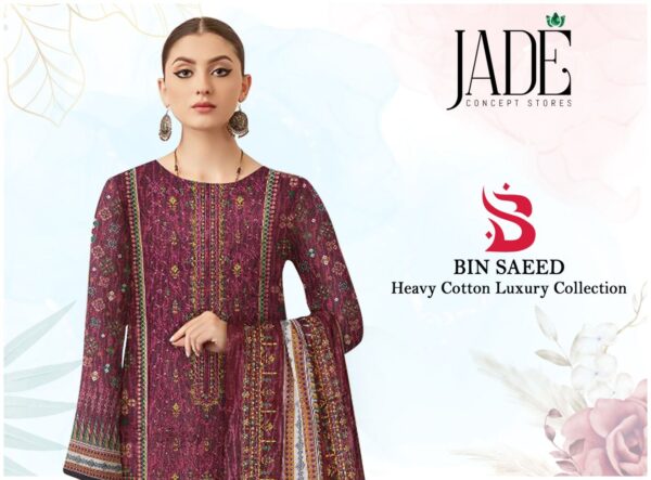 JADE CONCEPT BIN SAEED HEAVY COTTON LUXURY COLLECTION SUITS WHOLESALE