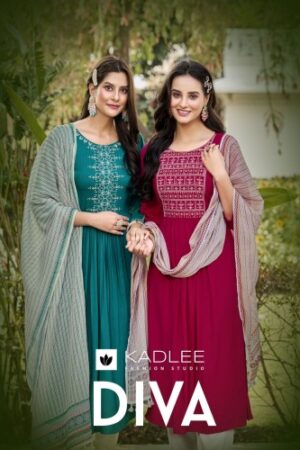 KADLEE DIVA RAYON KURTI PANT WITH DUPATTA ONLINE
