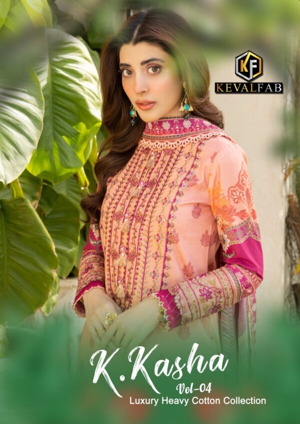 KEVAL FAB K KASHA VOL 4 KARACHI SUITS WHOLESALER