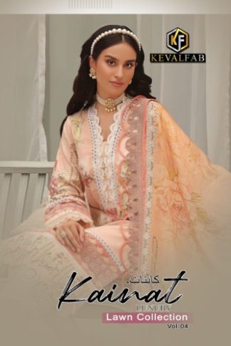 KEVAL FAB KAINAT LUXURY LAWN COLLECTION VOL 4 KARACHI PAKISTANI SUITS