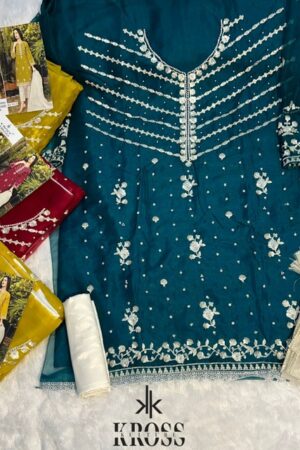 KROSS KULTURE KK 22 ORGANZA PAKISTANI SALWAR SUITS AT BEST PRICE