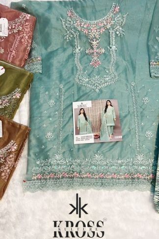 KROSS KULTURE KK 31 ORGANZA WHOLESALE CATALOGUE SUITS SURAT