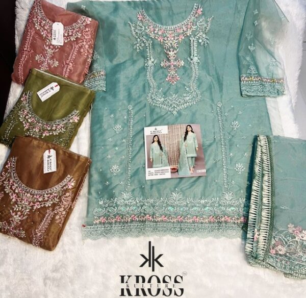 KROSS KULTURE KK 31 ORGANZA WHOLESALE CATALOGUE SUITS SURAT