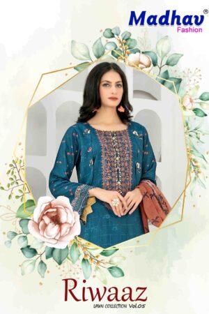 MADHAV FASHION RIWAAZ VOL 5 PURE LAWN SALWAR SUITS WHOLESALE