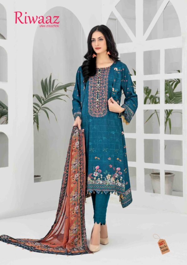 MADHAV FASHION RIWAAZ VOL 5 PURE LAWN SALWAR SUITS WHOLESALE