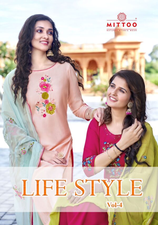 MITTOO LIFE STYLE VOL 4 READYMADE TOP PANT WITH DUPATTA SET ONLINE