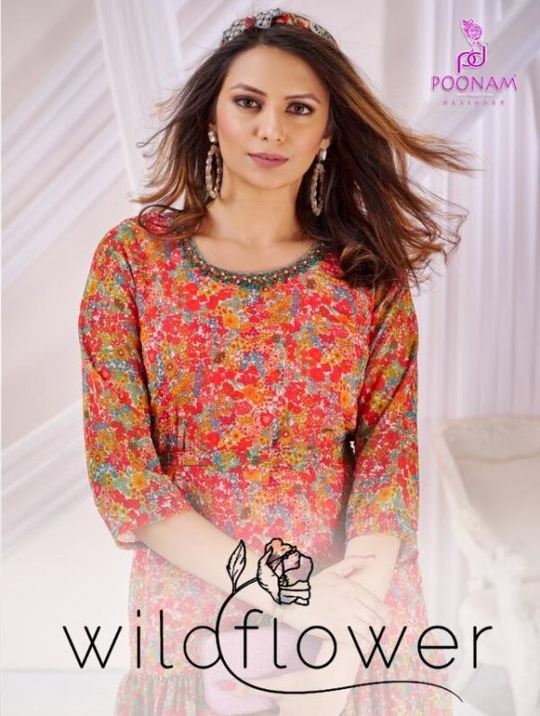 POONAM DESIGNER WILD FLOWER GEORGETTE PRINT WHOLESALE