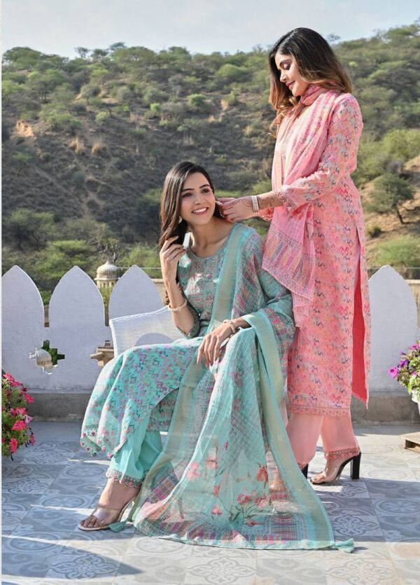 RANGOON NAVELI COTTON LINEN HANDWORK WHOLESALE SUITS ONLINE