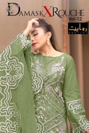RAWAYAT 4022 DAMASK X ROUCHE VOL 12 GEORGETTE PAKISTANI SUITS CATALOGUE