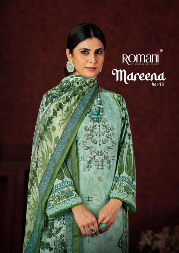 ROMANI MAREENA VOL 13 WHOLESALE COTTON SUITS CATALOGUE