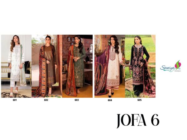 SANIYA TRENDZ JOFA VOL 6 CAMBRIC CATALOGUE SUITS DESING