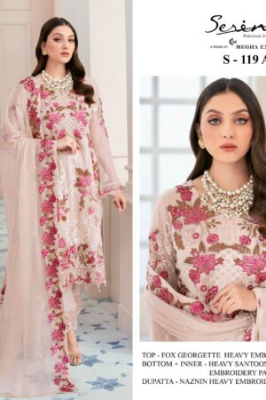 SERINE S 119 GEORGETTE EMBROIDERY WHOSALE PAKISTANI SUITS