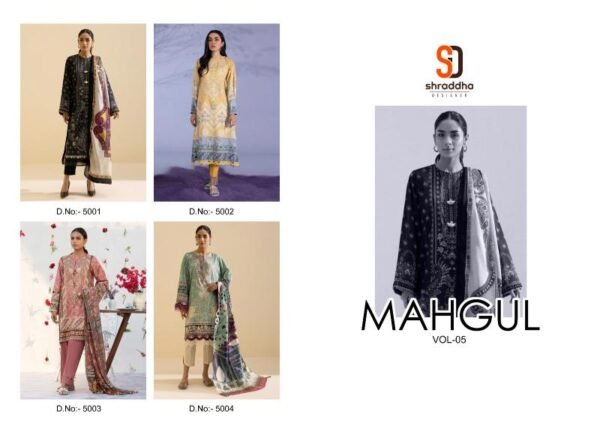 SHARADDHA DESIGNER MAHGUL VOL 5 SERIAL 5001 TO 5002 PAKISTANI SUITS