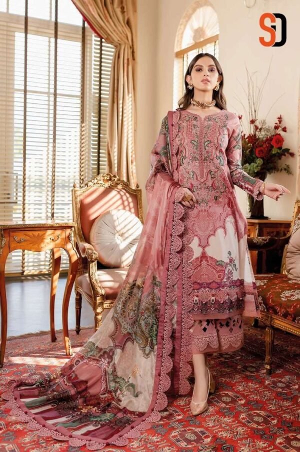 SHRADDHA DESIGNER QUEEN COURT LAWN COTTON PRINT PAKISTANI SUITS WHOLESALE - Image 11