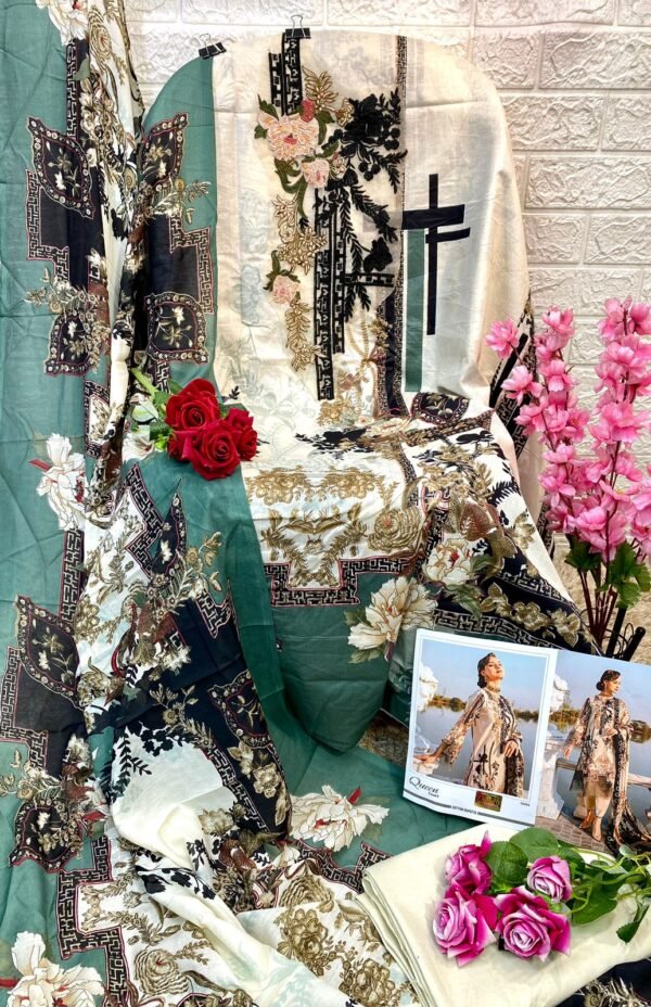 SHRADDHA DESIGNER QUEEN COURT LAWN COTTON PRINT PAKISTANI SUITS WHOLESALE - Image 10