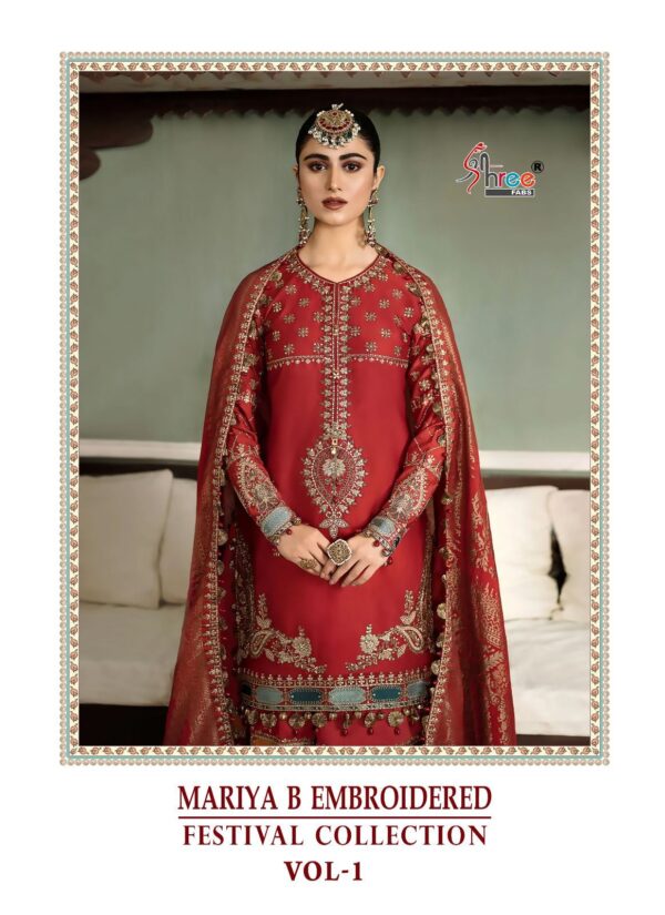 SHREE FABS MARIA B EMBROIDERED FESTIVAL COLLECTION VOL 01 PAKISTANI SUITS