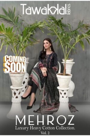 TAWAKKAL FAB MEHROZ VOL 2 LUXURY COTTON KARACHI WHOLESALE SUITS ONLINE