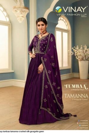 VINAY TUMBAA TAMANNA CRUSHED SILK GEORGETTE GOWN CATALOGUE