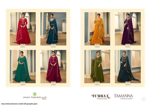 VINAY TUMBAA TAMANNA CRUSHED SILK GEORGETTE GOWN CATALOGUE