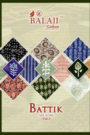 BALAJI COTTON BATTIK ART WORK VOL 3 COTTON PRINTED SUITS ONLINE