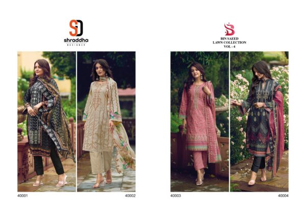 DEEPSY SUITS SHRADHA BIN SAEED 4 PAKISTANI LAWN COTTON SUITS WHOLESALE