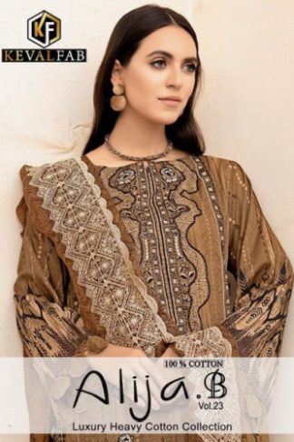 KEVAL FAB ALIJA B VOL 23 HEAVY COTTON PRINTED KARACHI CATALOGUE SUITS