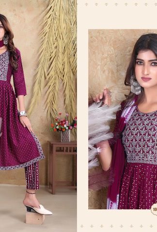MANJEERA SHAHEZADI REYON READYMADE KURTI AT BEST PRICE