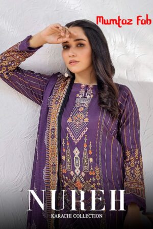 MUMTAZ FAB NUREH CAMBRIC COTTON KARACHI PAKISTANI SUITS WHOLESALE