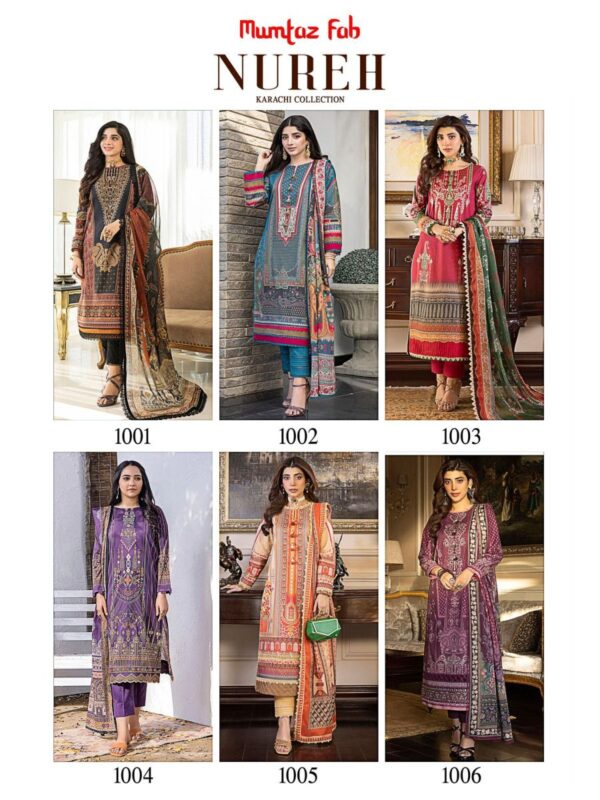 MUMTAZ FAB NUREH CAMBRIC COTTON KARACHI PAKISTANI SUITS WHOLESALE