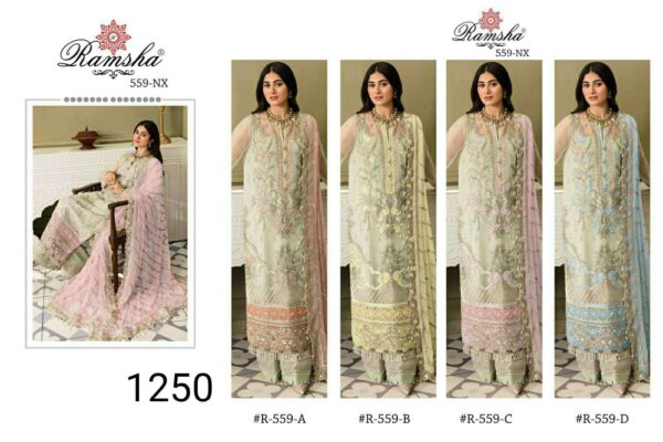 RAMSHA 559 NX GEORGETTE WHOLESALE PAKISTANI SUITS