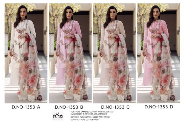 SAIRA RIZWAN 1353 CAMBRIC COTTON DESIGNER PAKISTANI SUITS WHOLESALE