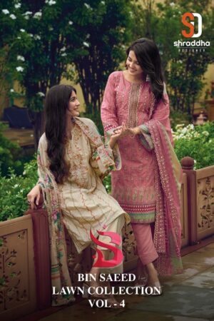 SHRADDHA DESIGNER BIN SAEED LAWN COLLECTION VOL 4 PAKISTANI SUITS WHOLESALE