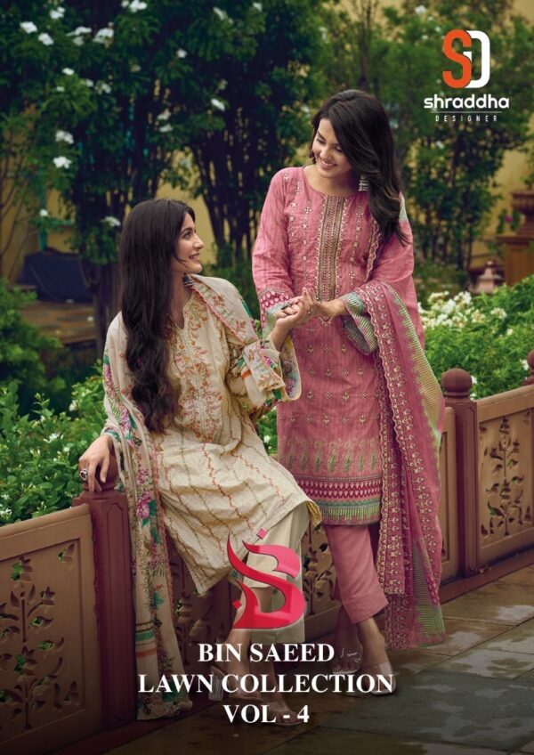 SHRADDHA DESIGNER BIN SAEED LAWN COLLECTION VOL 4 PAKISTANI SUITS WHOLESALE