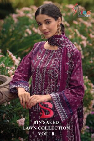 SHREE FABS BIN SAEED LAWN COLLECTION VOL 06 WHOLESALE SUITS SURAT
