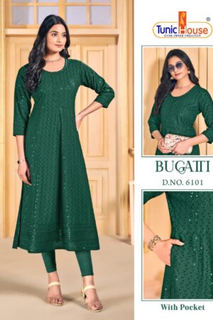 TUNIC HOUSE BUGATTI VISCOSE RAYON KURTIS COMBO SET WHOLESALE
