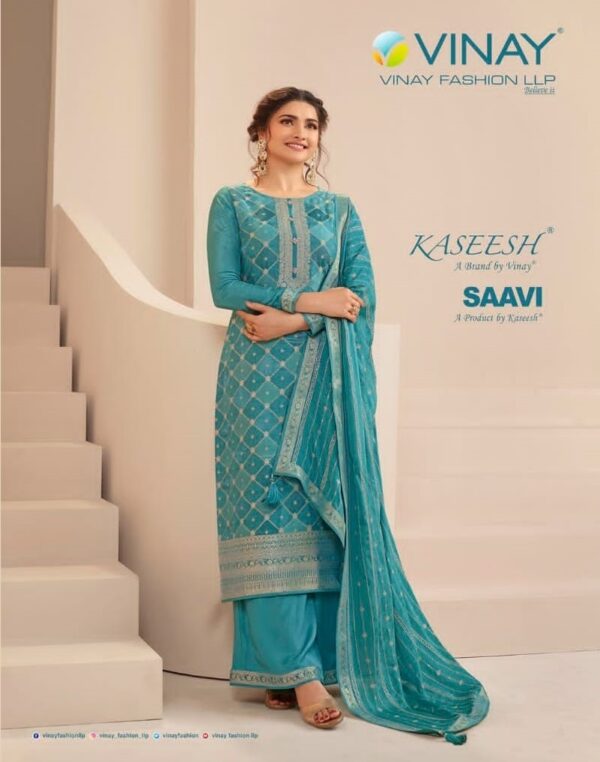 VINAY KASEESH SAAVI ZARI DOLA JACQUARD WHOLESALE SUITS SURAT