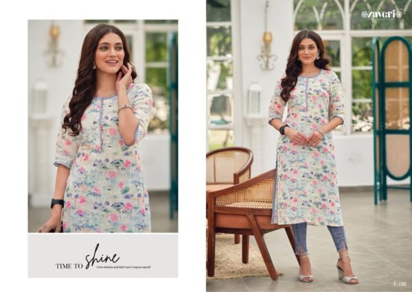 ZAVERI QUEEN LINEN DIGITAL PRINT WHOLESALE CATALOGUE SUITS ONLINE - Image 7