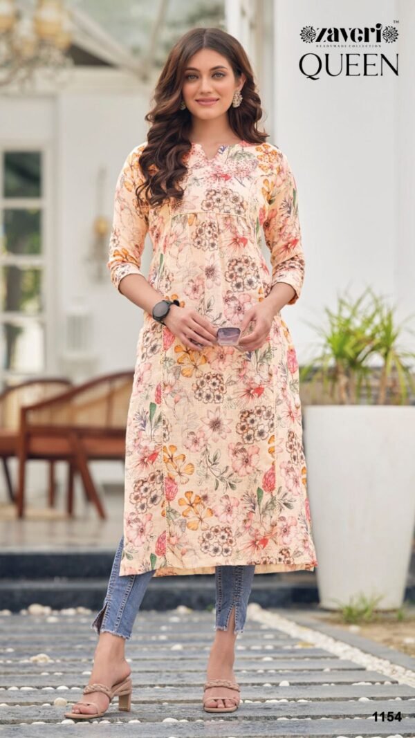 ZAVERI QUEEN LINEN DIGITAL PRINT WHOLESALE CATALOGUE SUITS ONLINE - Image 4