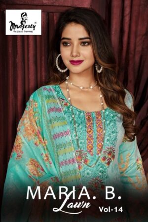MAJESTY MARIA B LAWN VOL 14 PAKISTANI SUITS BEST PRICE