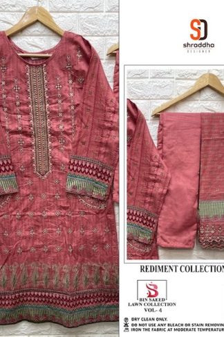 SHRADDHA DESIGNER BIN SAEED LAWN COLLECTION VOL 4 STITCHED SUITS AT BEST PRICE