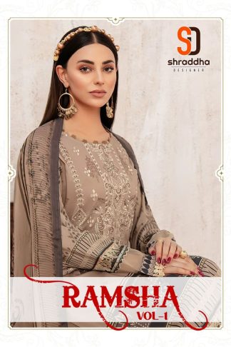 SHRADDHA DESIGNER RAMSHA VOL 1 LAWN COTTON SUITS AT BEST PRICE