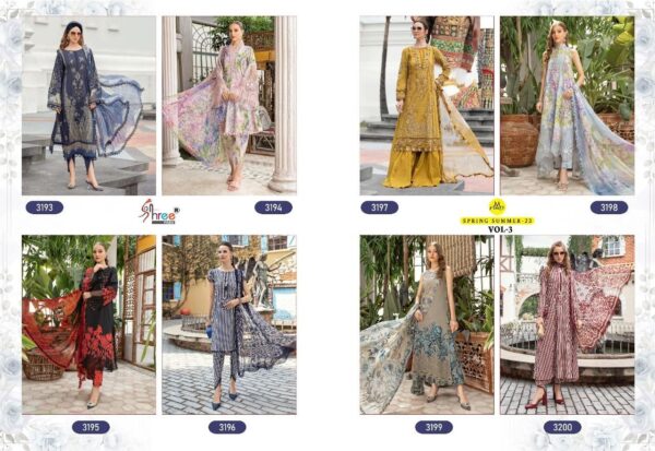 SHREE FABS M PRINT SPRING SUMMER 23 3193 TO 3200 PAKISTANI SUITS