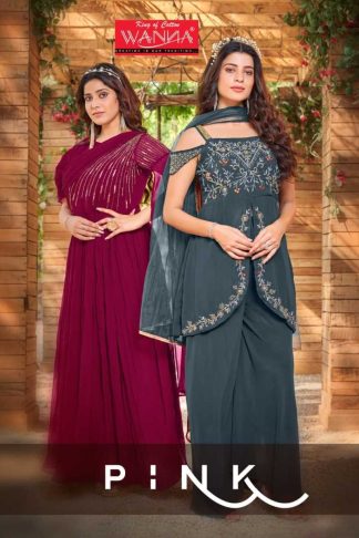 WANNA PINK 1001 TO 1004 DESIGNER GOWN AT WHOLESALE PRICE